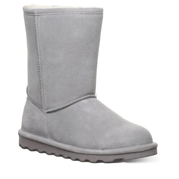 $85 BEARPAW 🐾 Elle Short Suede Wool Boots | Grey Fog | 8 - Picture 1 of 15